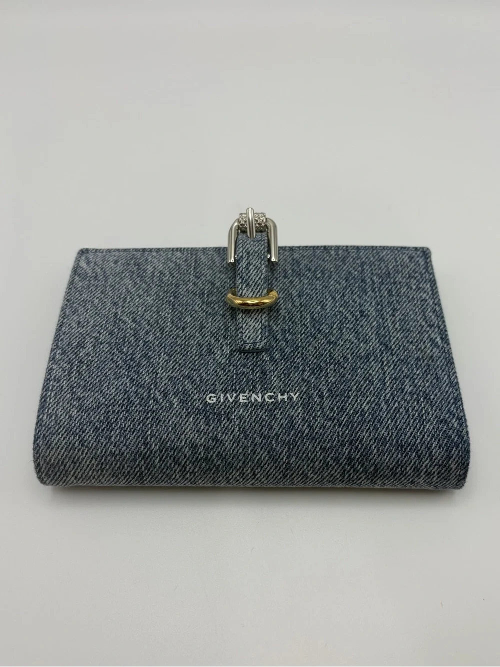 Givenchy Voyou bifold denim/leather wallet EUC